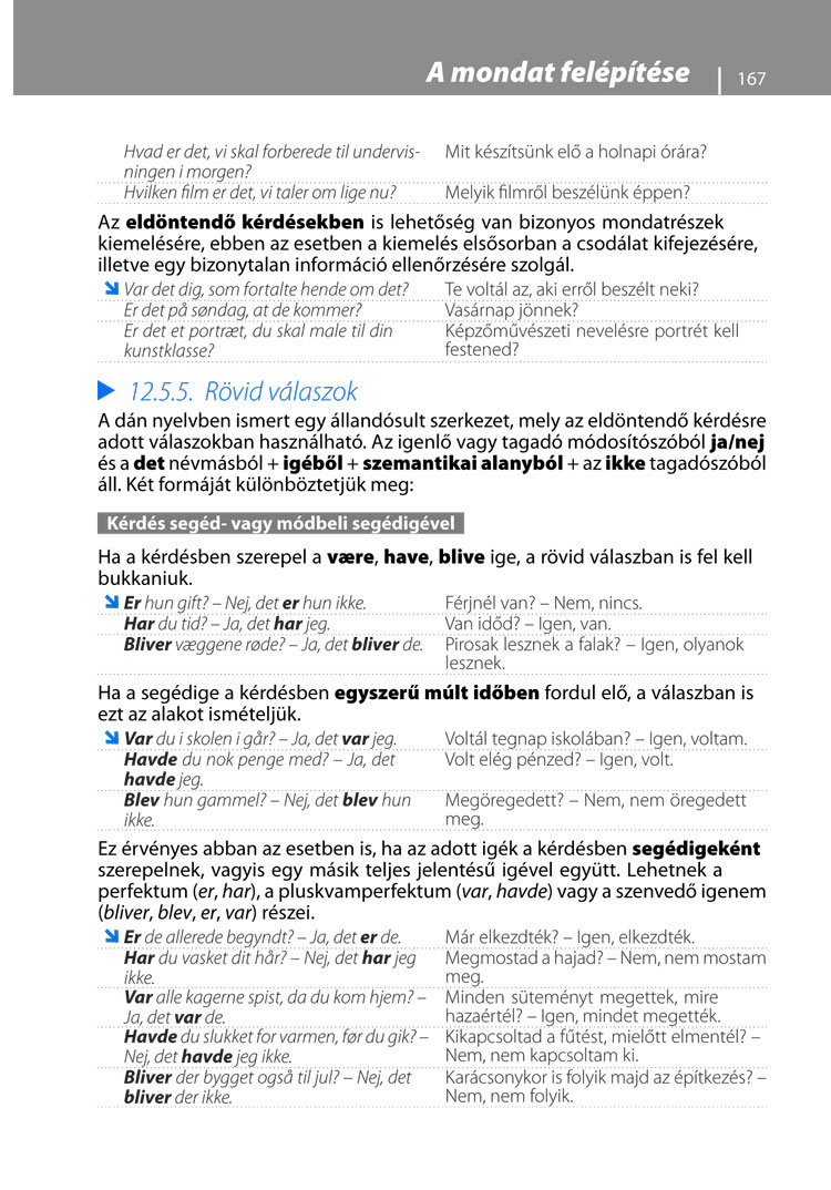 Dán nyelvtani áttekintés